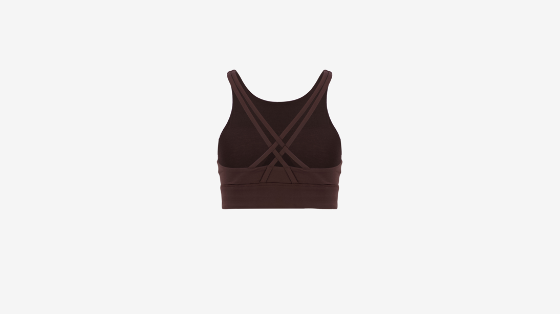 Essence Longline Sports Bra Medium Support - Coffee Brown