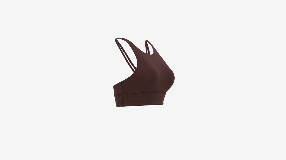 Essence Longline Sports Bra Medium Support - Coffee Brown